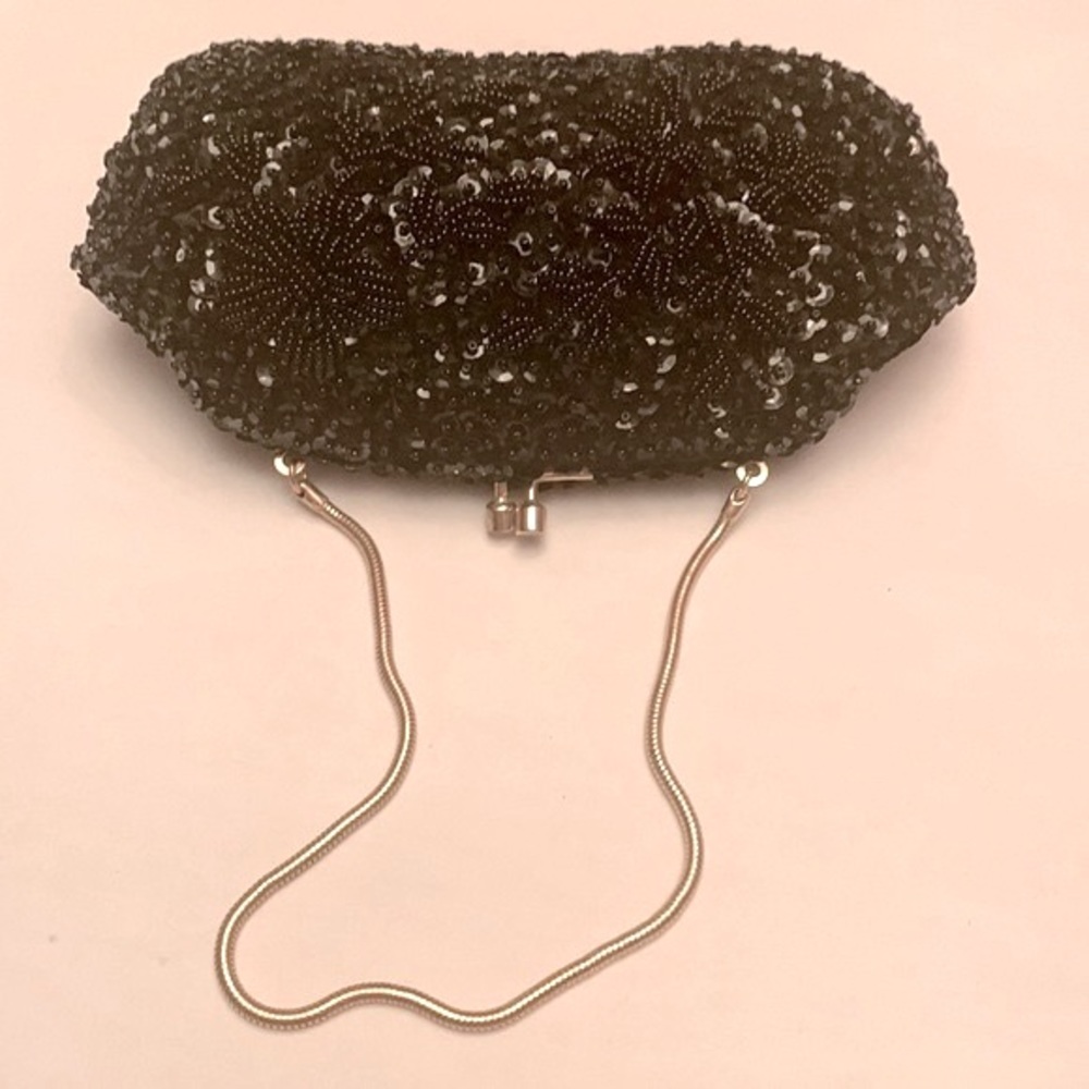 Vintage Black Beaded Handbag
